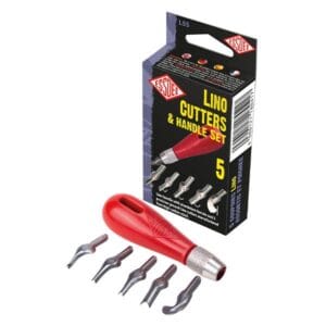 Essdee Lino Cutters and Handle Set – 5 Cutters (Styles 1–5)