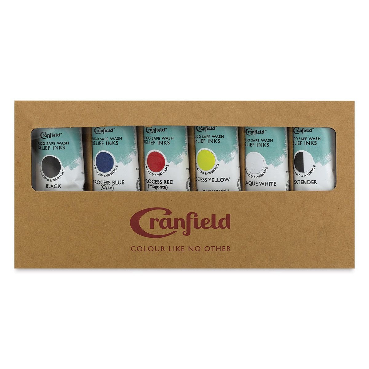 Cranfield Caligo Safe Wash Relief Lino Printing Ink - - x6 Ink Colour Set, 75ml Tube