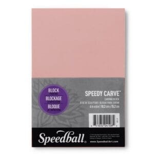 Speedball Speedy-Carve Pink Carving Block – 4 × 6 in