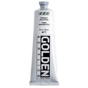 Golden - Heavy Body - Acrylic Paint - Iridescent - 148ml (5 oz) Tube - Silver (fine)
