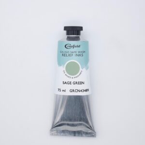 Cranfield – Caligo – Safe Wash Relief Lino Printing Ink – 75ml Tube – Sage Green