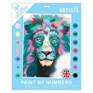 Paint By Numbers – Courageous Lion – 14 colours” 3 brushes