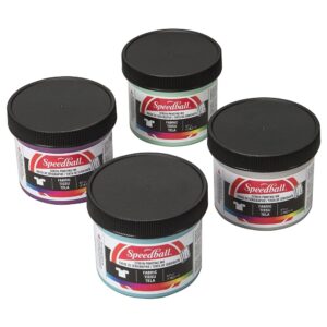 Speedball – Textile Fabric Screen Printing Ink Set 4 x 4 Oz Jars – Energy Surge