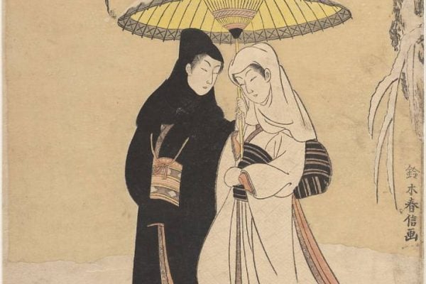 Lovers Walking in the Snow (Crow and Heron)-002 Lovers Walking in the Snow (Crow and Heron)-002