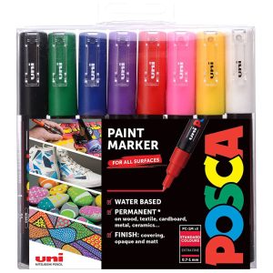 Permanent Paint Markers Set - 12 Colors - Oil-Based - High Permanence - Marker Pens for Glass, Use on Metal, Wood, Porcelain, Plastic, Pottery, Fabric