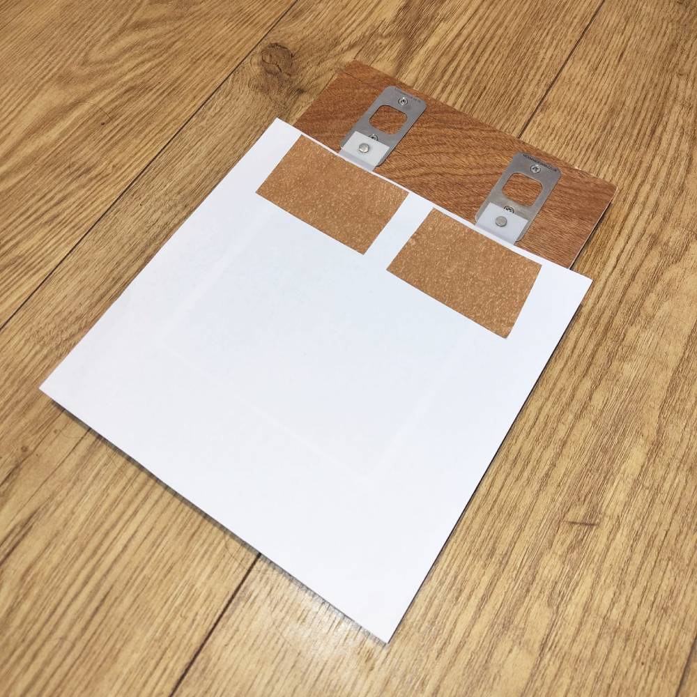 Paper aligned to paper and attached to registration pins