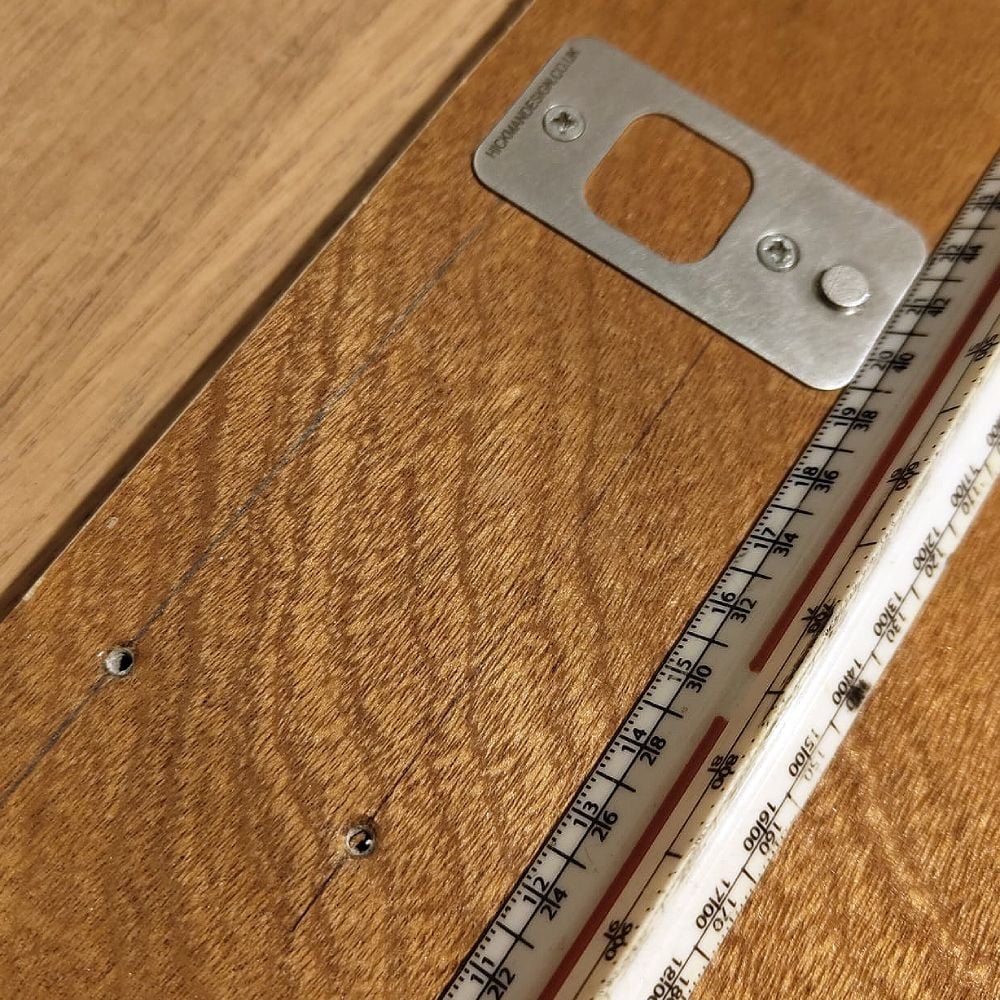 Marking lines to square up the registration pins